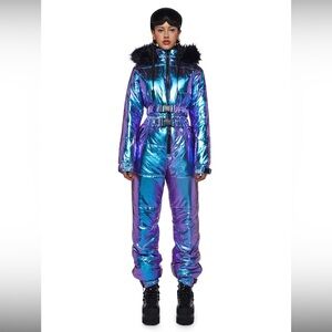 AURORA BEAM HOLOGRAPHIC SNOWSUIT - BLUE